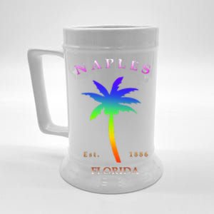 Retro Cool Original Naples Florida Beach Palm Tree Gift Beer Stein