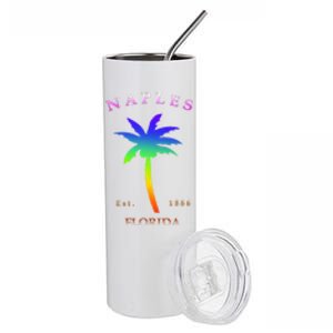 Retro Cool Original Naples Florida Beach Palm Tree Gift Stainless Steel Tumbler