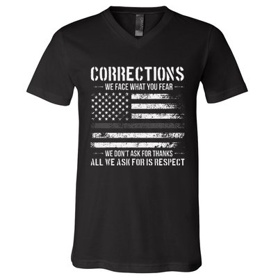 Respect Correctional Officer Proud Corrections Officer V-Neck T-Shirt