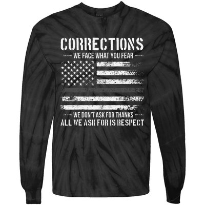 Respect Correctional Officer Proud Corrections Officer Tie-Dye Long Sleeve Shirt