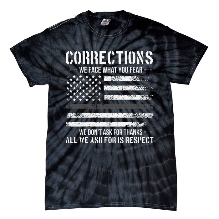 Respect Correctional Officer Proud Corrections Officer Tie-Dye T-Shirt