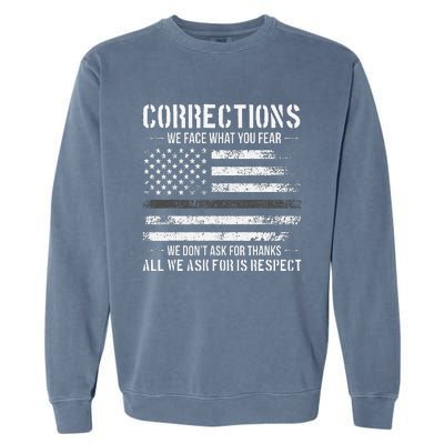 Respect Correctional Officer Proud Corrections Officer Garment-Dyed Sweatshirt