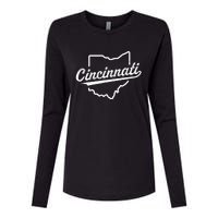 Retro Cincinnati Ohio 1788 Vintage Script Throwback Womens Cotton Relaxed Long Sleeve T-Shirt