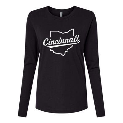 Retro Cincinnati Ohio 1788 Vintage Script Throwback Womens Cotton Relaxed Long Sleeve T-Shirt