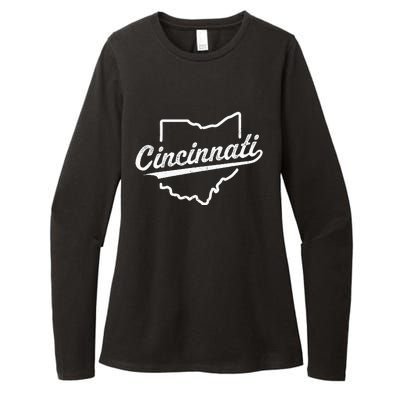 Retro Cincinnati Ohio 1788 Vintage Script Throwback Womens CVC Long Sleeve Shirt