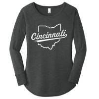 Retro Cincinnati Ohio 1788 Vintage Script Throwback Women's Perfect Tri Tunic Long Sleeve Shirt