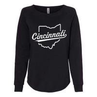 Retro Cincinnati Ohio 1788 Vintage Script Throwback Womens California Wash Sweatshirt