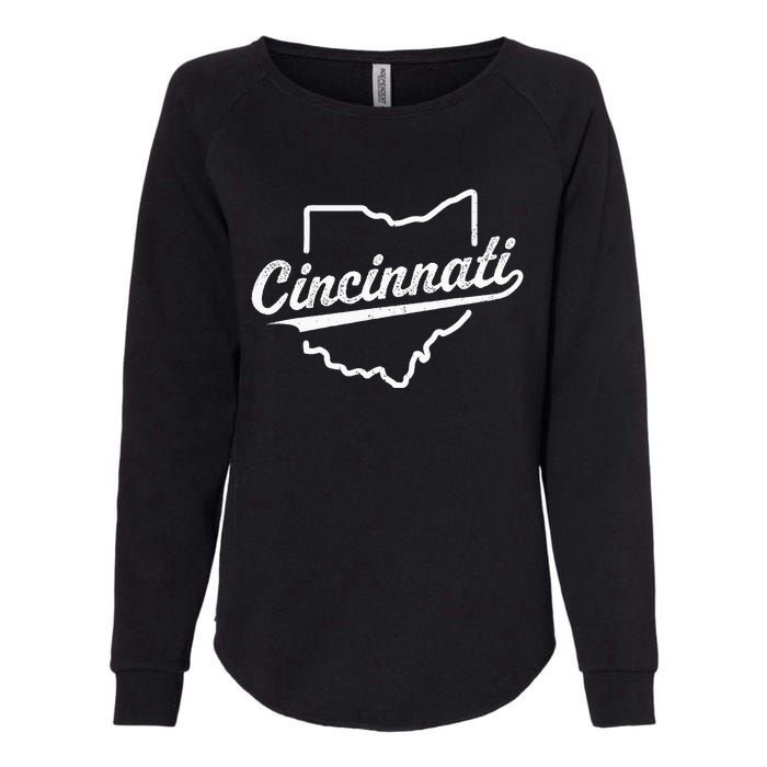 Retro Cincinnati Ohio 1788 Vintage Script Throwback Womens California Wash Sweatshirt