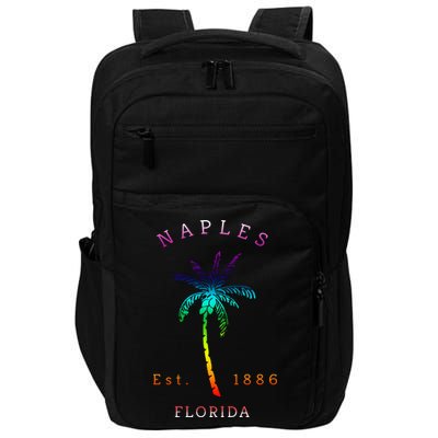 Retro Cool Original Naples Florida Beach Palm Tree Impact Tech Backpack