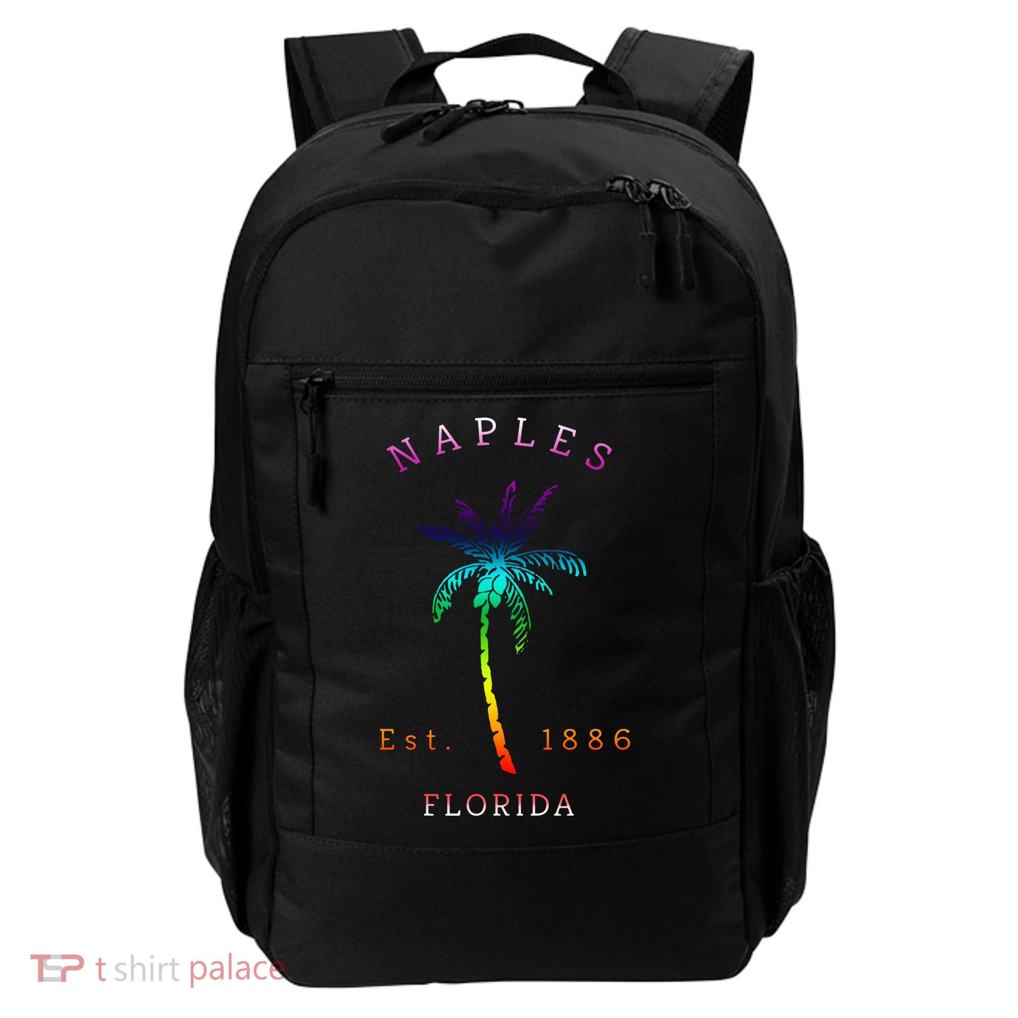 Retro Cool Original Naples Florida Beach Palm Tree Backpack