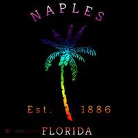 Retro Cool Original Naples Florida Beach Palm Tree Drawstring Bag