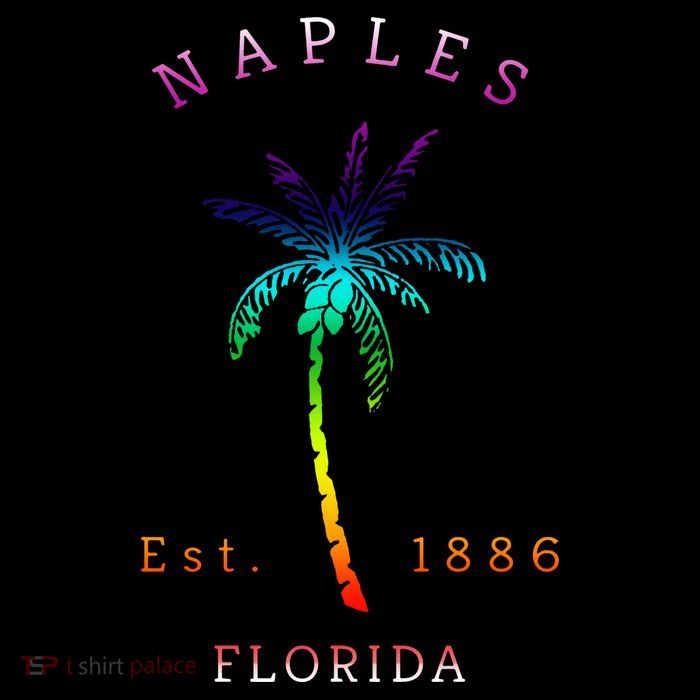 Retro Cool Original Naples Florida Beach Palm Tree Drawstring Bag