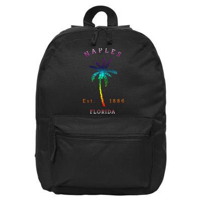 Retro Cool Original Naples Florida Beach Palm Tree 16 in Basic Backpack