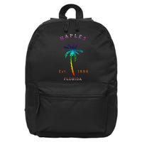 Retro Cool Original Naples Florida Beach Palm Tree 16 in Basic Backpack