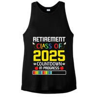 Retirement Class Of 2025 Count Down Progress Retired Teacher Ladies PosiCharge Tri-Blend Wicking Tank