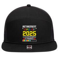Retirement Class Of 2025 Count Down Progress Retired Teacher 7 Panel Mesh Trucker Snapback Hat
