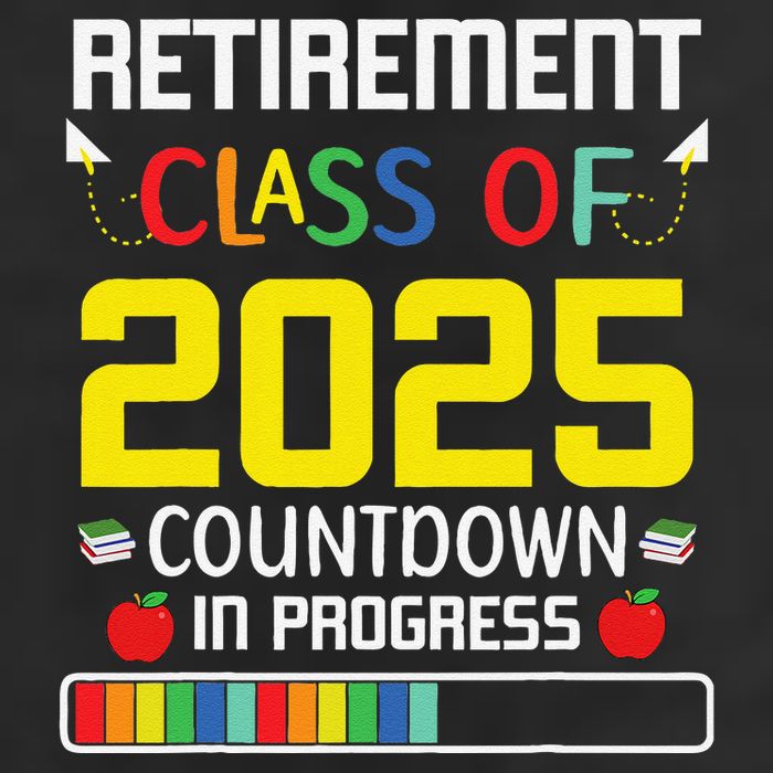 Retirement Class Of 2025 Count Down Progress Retired Teacher 7 Panel Mesh Trucker Snapback Hat