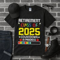 Retirement Class Of 2025 Count Down Progress Retired Teacher Tall T-Shirt