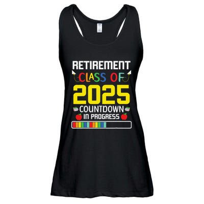 Retirement Class Of 2025 Count Down Progress Retired Teacher Ladies Essential Flowy Tank