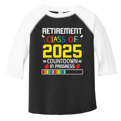 Retirement Class Of 2025 Count Down Progress Retired Teacher Toddler Fine Jersey T-Shirt