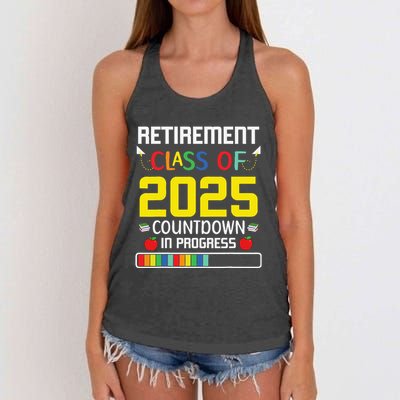 Retirement Class Of 2025 Count Down Progress Retired Teacher Women's Knotted Racerback Tank