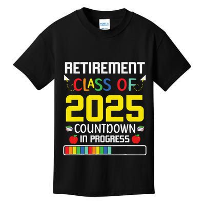 Retirement Class Of 2025 Count Down Progress Retired Teacher Kids T-Shirt