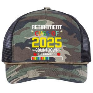 Retirement Class Of 2025 Count Down Progress Retired Teacher Retro Rope Trucker Hat Cap