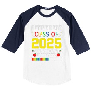 Retirement Class Of 2025 Count Down Progress Retired Teacher Baseball Sleeve Shirt