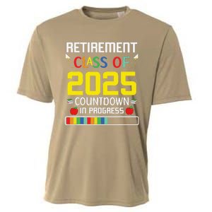 Retirement Class Of 2025 Count Down Progress Retired Teacher Cooling Performance Crew T-Shirt