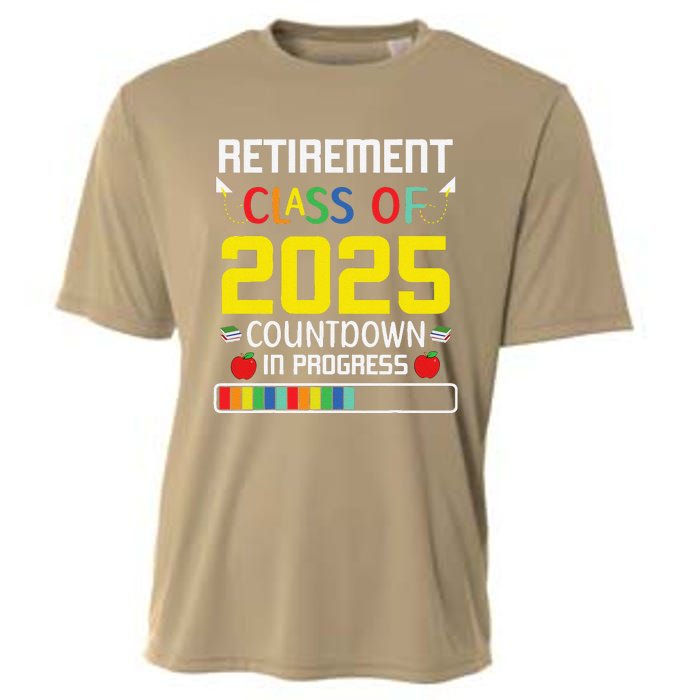 Retirement Class Of 2025 Count Down Progress Retired Teacher Cooling Performance Crew T-Shirt