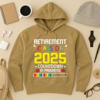 Retirement Class Of 2025 Count Down Progress Retired Teacher Hoodie