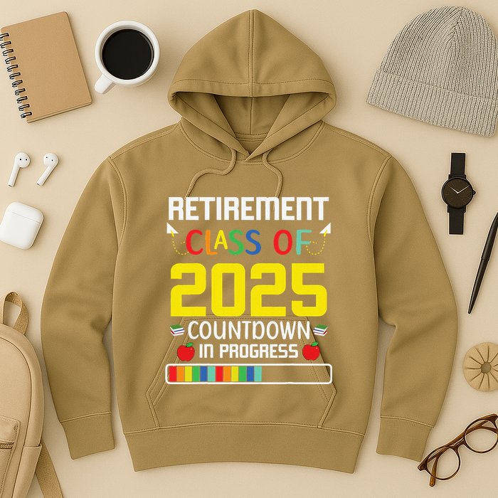 Retirement Class Of 2025 Count Down Progress Retired Teacher Hoodie