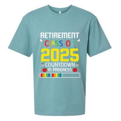 Retirement Class Of 2025 Count Down Progress Retired Teacher Sueded Cloud Jersey T-Shirt