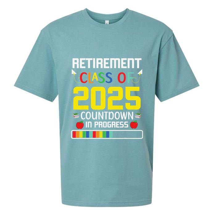 Retirement Class Of 2025 Count Down Progress Retired Teacher Sueded Cloud Jersey T-Shirt