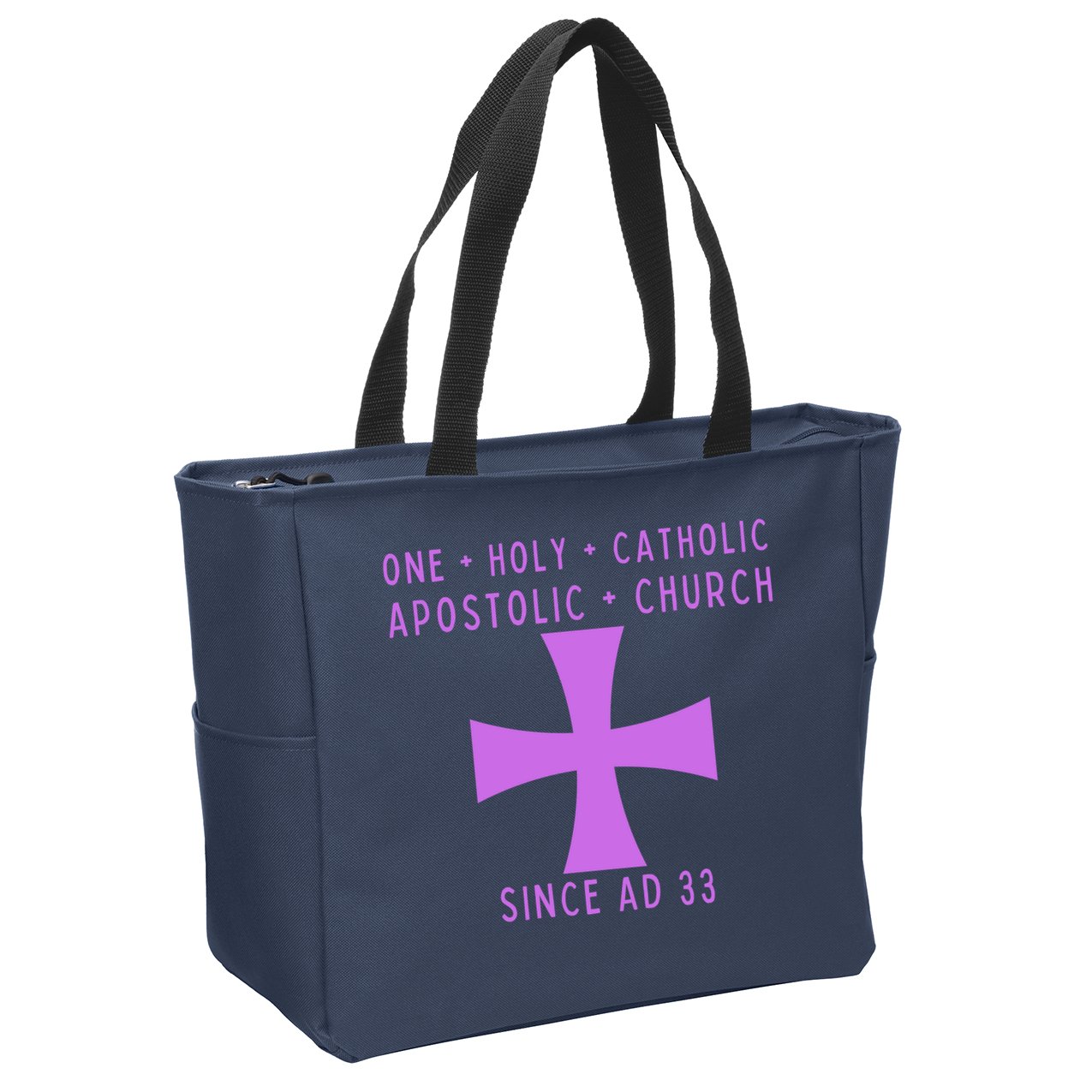 Roman Catholic One Holy Catholic Apostolic Church Zip Tote Bag
