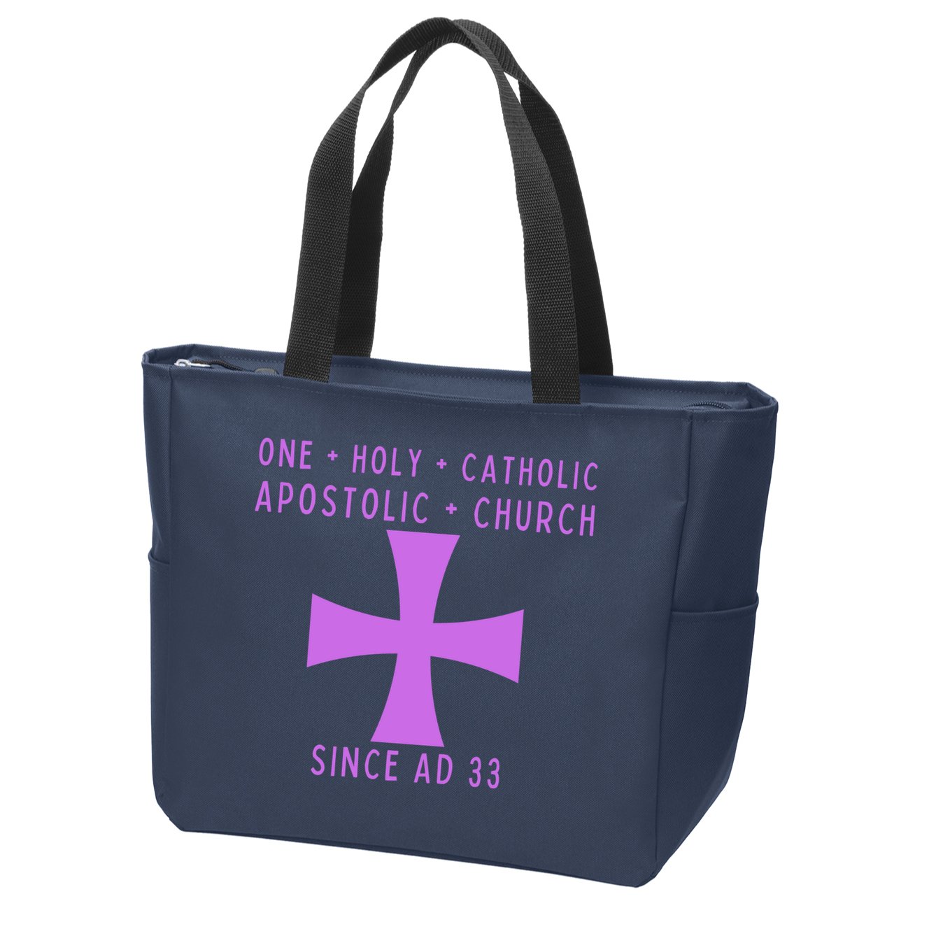 Roman Catholic One Holy Catholic Apostolic Church Zip Tote Bag