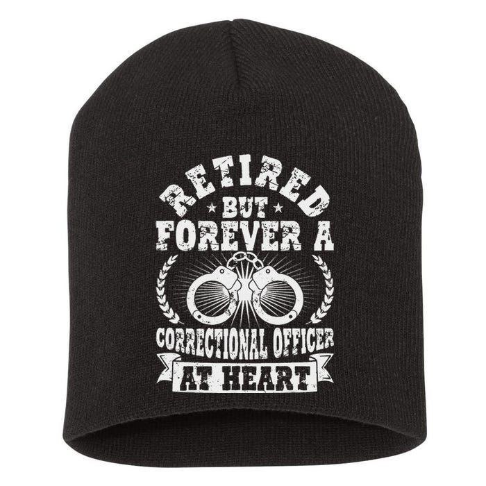 Retired Correctional Officer Apparel Best Officers Funny Short Acrylic Beanie