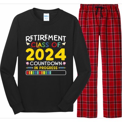 Retirement Class Of 2024 Countdown In Progress Funny Retired Long Sleeve Pajama Set