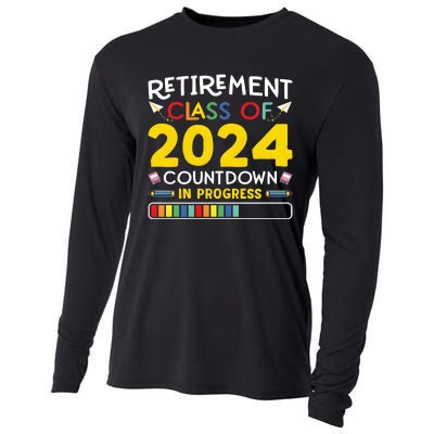 Retirement Class Of 2024 Countdown In Progress Funny Retired Cooling Performance Long Sleeve Crew