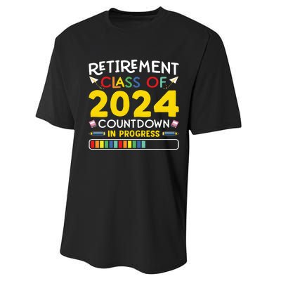 Retirement Class Of 2024 Countdown In Progress Funny Retired Performance Sprint T-Shirt