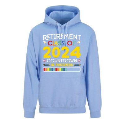 Retirement Class Of 2024 Countdown In Progress Funny Retired Unisex Surf Hoodie