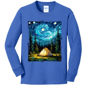 Rv Camping Outdoors Starry Night Van Gogh Camping Great Gift Kids Long Sleeve Shirt