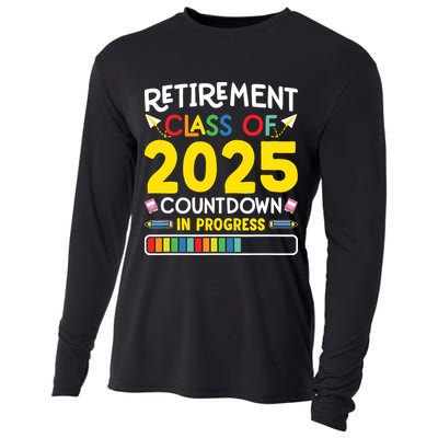Retirement Class Of 2025 Countdown In Progress Teacher Gift Cooling Performance Long Sleeve Crew