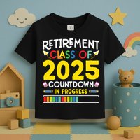 Retirement Class Of 2025 Countdown In Progress Teacher Gift Toddler T-Shirt