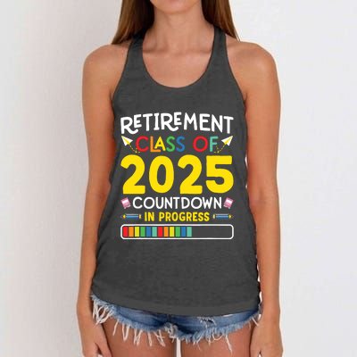 Retirement Class Of 2025 Countdown In Progress Teacher Gift Women's Knotted Racerback Tank