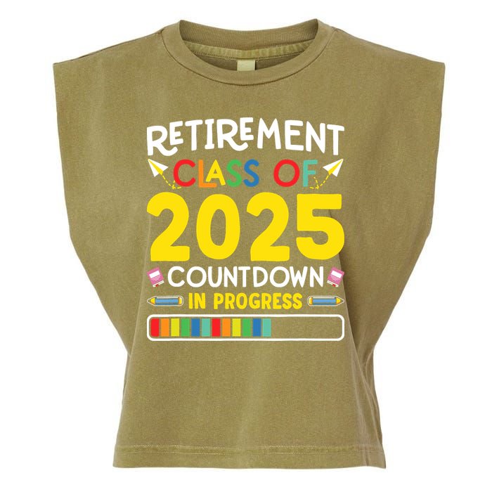 Retirement Class Of 2025 Countdown In Progress Teacher Gift Garment-Dyed Women's Muscle Tee