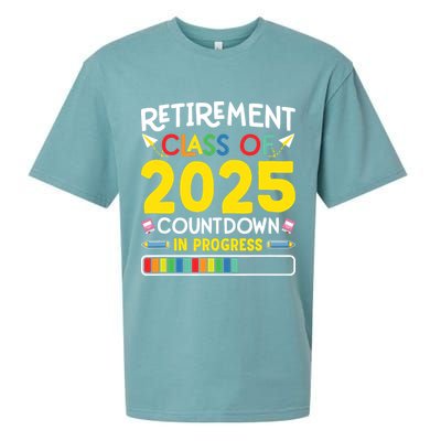 Retirement Class Of 2025 Countdown In Progress Teacher Gift Sueded Cloud Jersey T-Shirt
