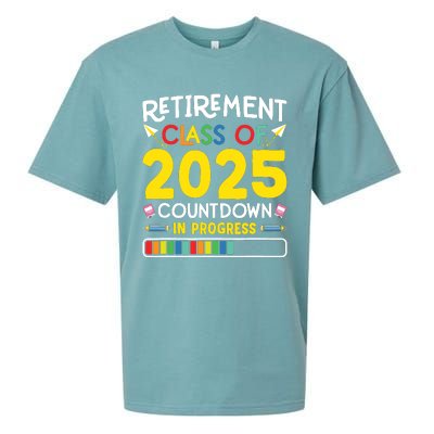 Retirement Class Of 2025 Countdown In Progress Teacher Gift Sueded Cloud Jersey T-Shirt