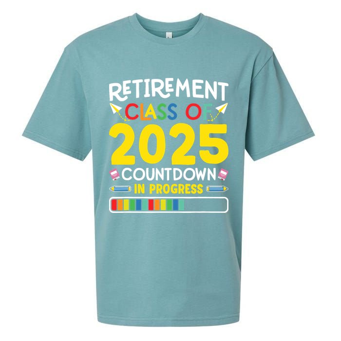 Retirement Class Of 2025 Countdown In Progress Teacher Gift Sueded Cloud Jersey T-Shirt