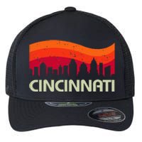 Retro Cincinnati Ohio City Skyline Vintage Travel Souvenir Flexfit Unipanel Trucker Cap